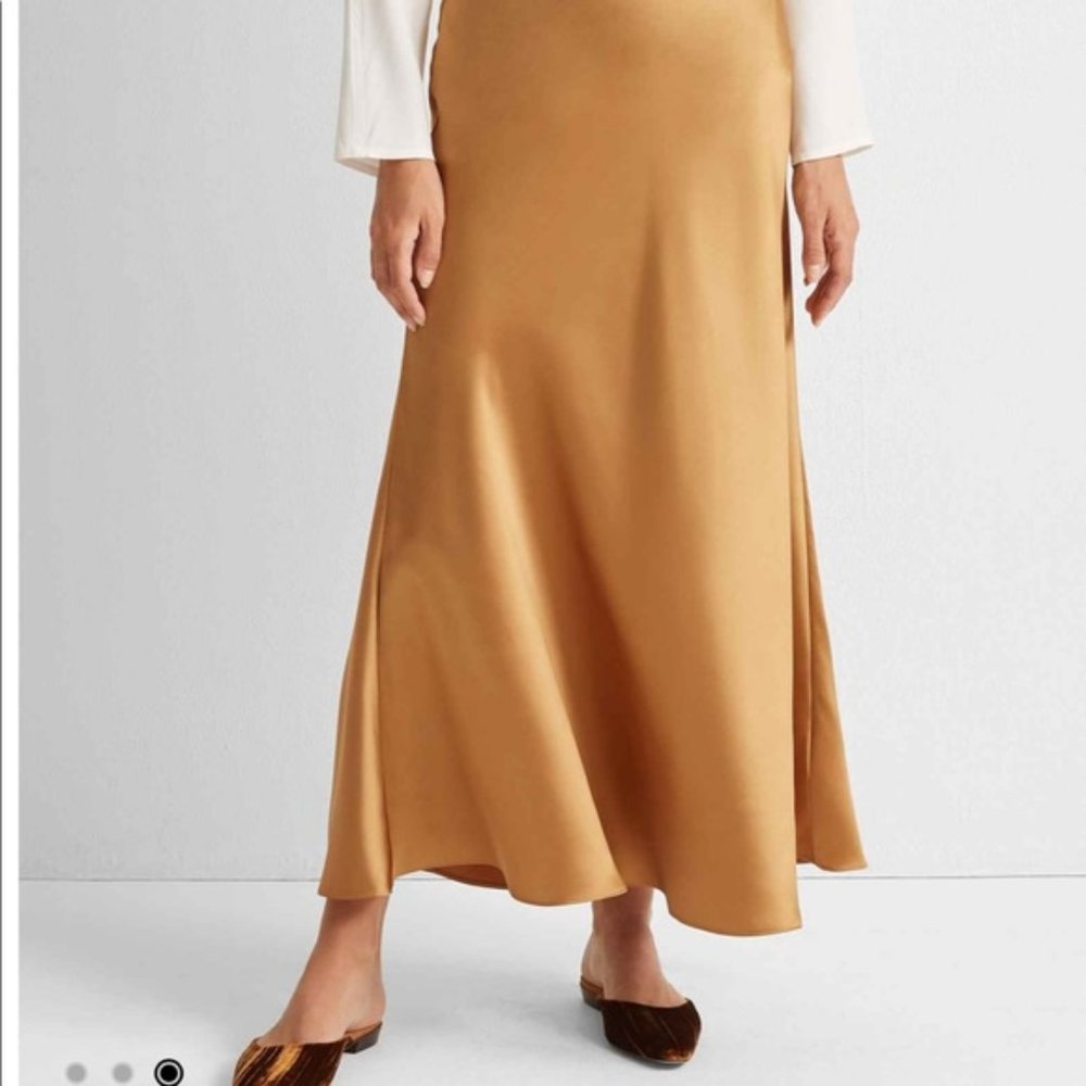Club Monaco Gold Bias Cut Skirt